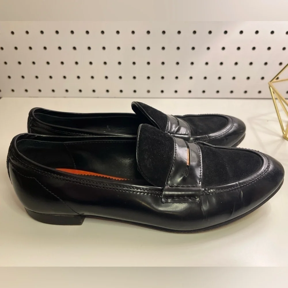 Rag & Bone Black Patent Leather and Suede Dina Penny Loafers EU 37.5 US 7 Classy